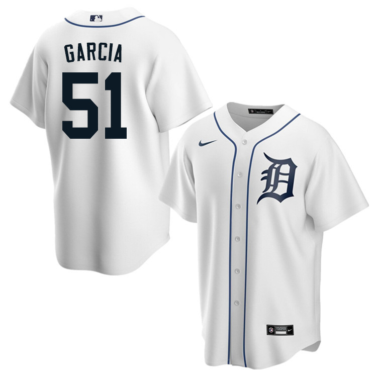Nike Men #51 Rony Garcia Detroit Tigers Baseball Jerseys Sale-White
